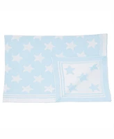 Baby Mode Signature Baby Boys Reversible Stars Knit Blanket