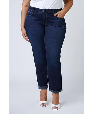 Slink Jeans Plus Size Mid Rise Boyfriend Jeans