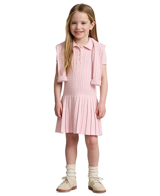 Polo Ralph Lauren Toddler and Little Girls Mini-Cable Cotton-Blend Polo Dress