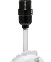 Simple Designs 17.25" Tall Polyresin Decorative Chess Horse Shaped Bedside Table Desk Lamp with White Tapered Fabric Shade