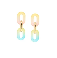 Sohi Women's Gold Ombre Chainlink Drop Earrings