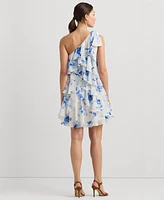 Lauren Ralph Women's One-Shoulder A-Line Dress
