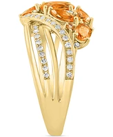 Effy Multi-Gemstone (1-3/4 ct.t.w.) & Diamond (1/4 ct. t.w.) Cluster Statement Ring 14k Gold