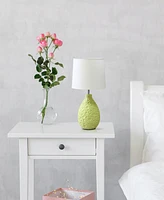 Creekwood Home Essentix 14.17" Traditional Ceramic Textured Thumbprint Tear Drop Shaped Table Desk Lamp