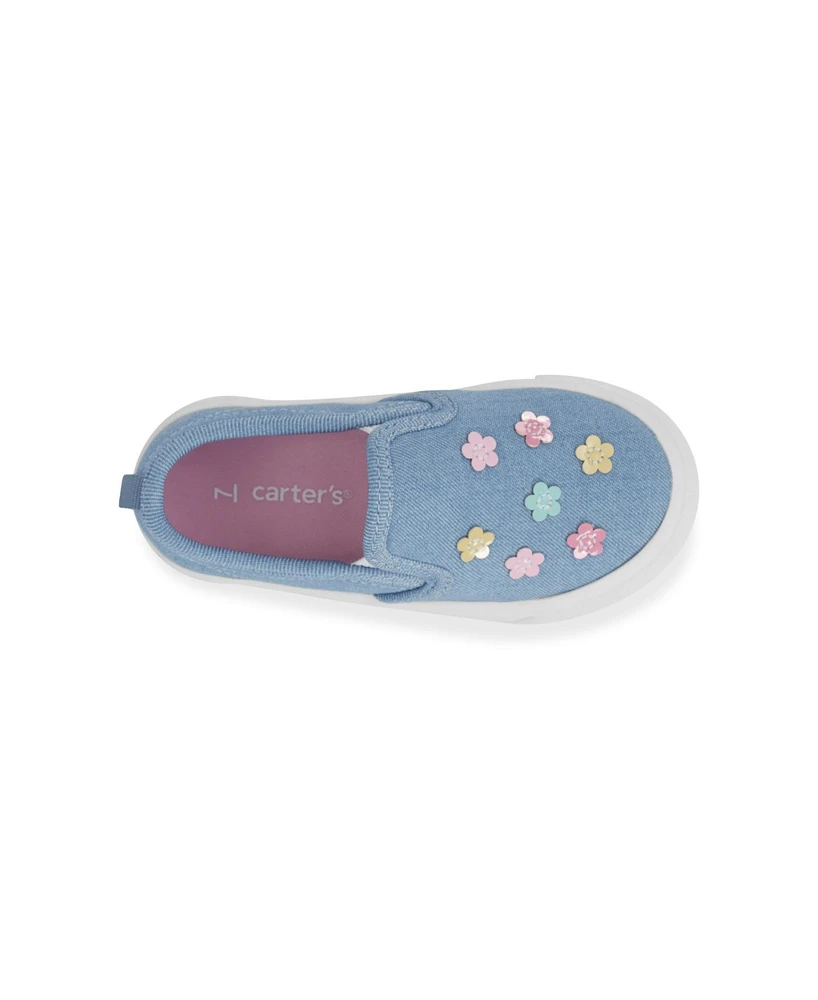 Carter's Little Girls Penny Sip On Blue Shoe