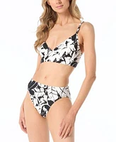Michael Michael Kors Womens Printed Bikini Top Full Coverage Bikini Bottoms