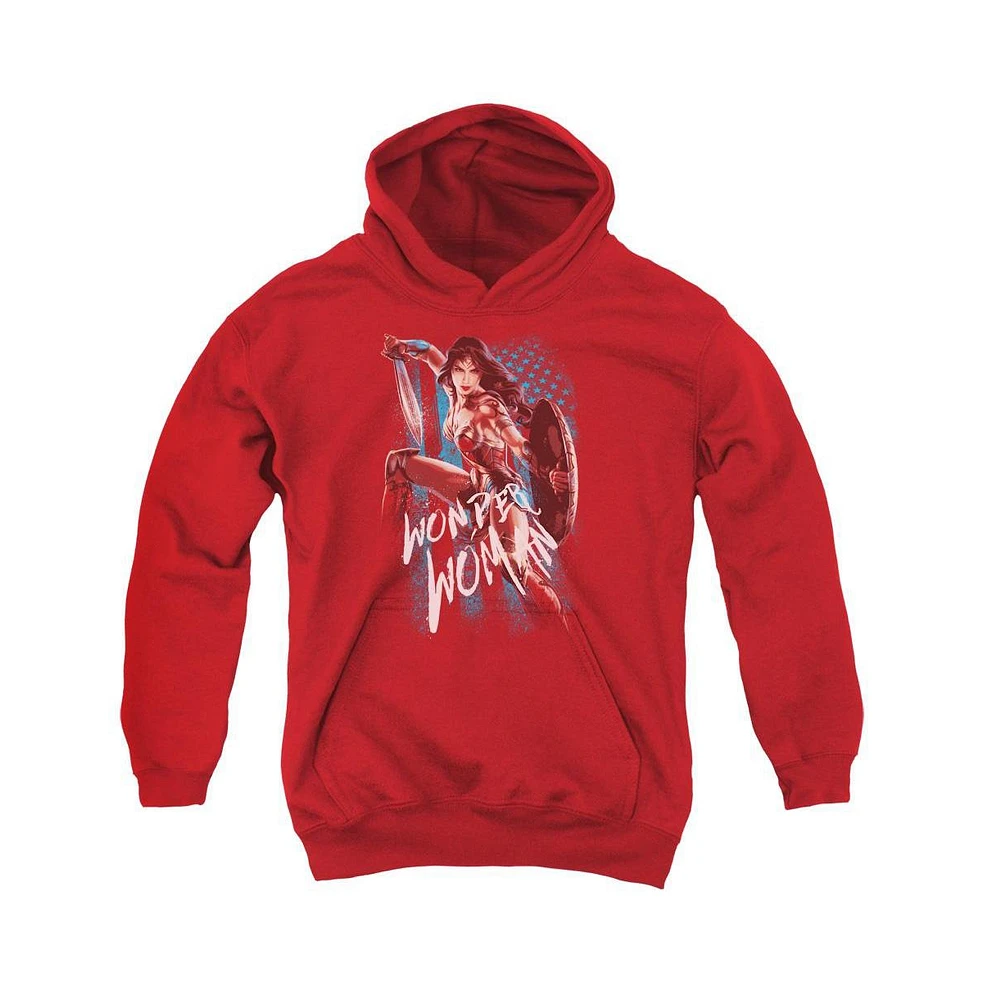 Wonder Woman Boys Movie Youth American Hero Pull Over Hoodie / Hooded Sweatshirt