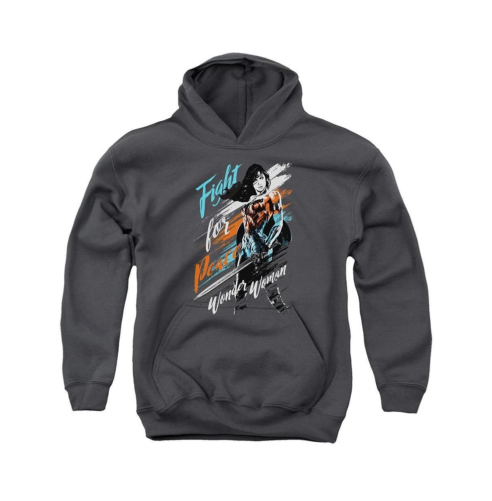 Wonder Woman Boys Movie Youth Fight For Peace Pull Over Hoodie / Hooded Sweatshirt