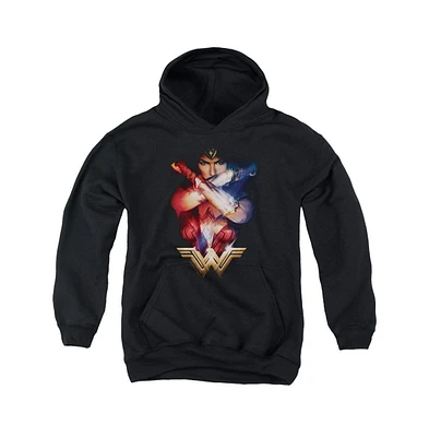 Wonder Woman Movie Youth Arms Crossed Pull Over Hoodie / Hooded Sweatshirt