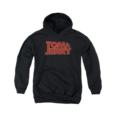 Tom And Jerry Boys Movie Youth Logo Pull Over Hoodie / Hooded Sweatshirt