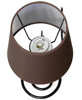 Creekwood Home Priva 19" Contemporary Metal Winding Ivy Table Desk Lamp with Brown Fabric Shade