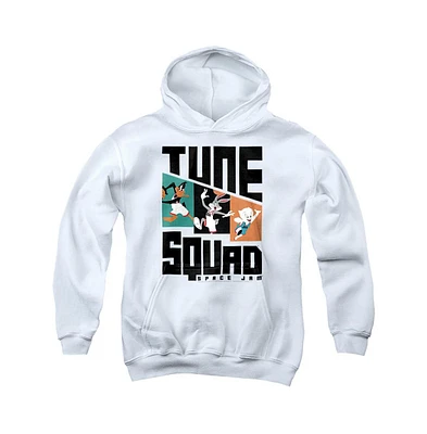 Space Jam 2 Boys Youth Tune Squad Pattern Characters Pull Over Hoodie / Hooded Sweatshirt