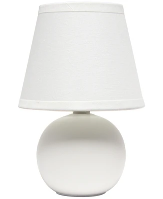 Creekwood Home Nauru 8.66" Traditional Petite Ceramic Orb Bedside Table Desk Lamp with Tapered Drum Fabric Shade