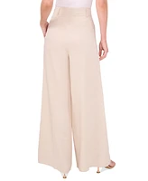 CeCe Women's Pleated High-Rise Wide-Leg Pants