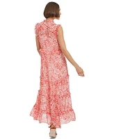 Tommy Hilfiger Women's Tiered Floral Chiffon Maxi Dress