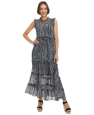 Tommy Hilfiger Women's Floral-Print Tiered Maxi Dress