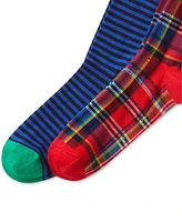 Polo Ralph Lauren Men's 2-Pk. Stripes & Plaid Slack Socks