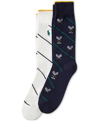 Polo Ralph Lauren Men's 2-Pk. Tennis Racquets Slack Socks