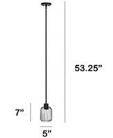 Lalia Home 7" Ironhouse One Light Industrial Decorative Hanging Metal Caged Mini Pendant Ceiling Light Fixture
