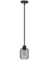 Lalia Home 7" Ironhouse One Light Industrial Decorative Hanging Metal Caged Mini Pendant Ceiling Light Fixture