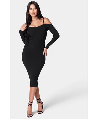 Bebe Women's Cold Shoulder Midi Dress