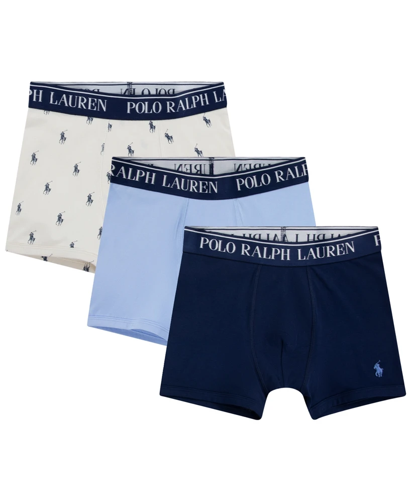 Polo Ralph Lauren Big Boys Cotton Stretch Boxer Briefs 3-Pack