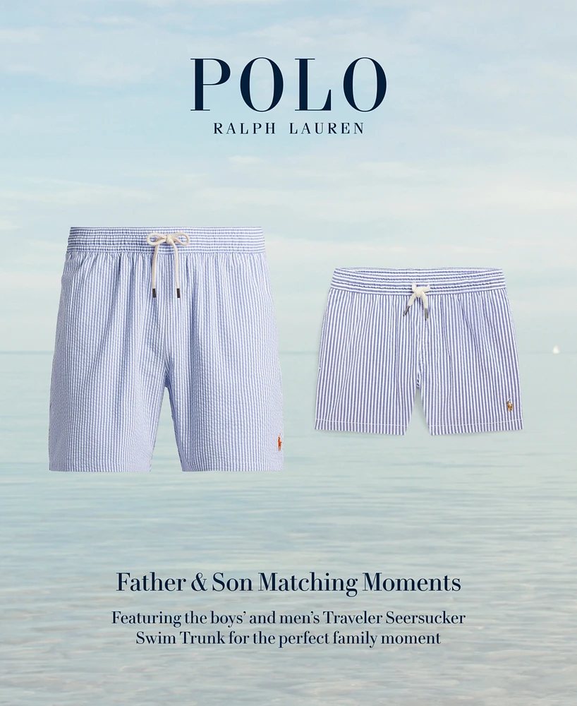 Polo Ralph Lauren Men's 5.75-Inch Seersucker Traveler Classic Swim Trunk