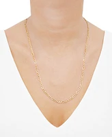 Italian Gold Polished Figaro Link 22" Chain Necklace (3.9mm) in 10k Gold