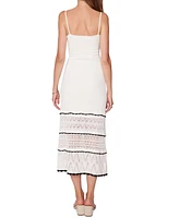 Lost + Wander Women's Scallop Crush Knit Midi Dress - Cream