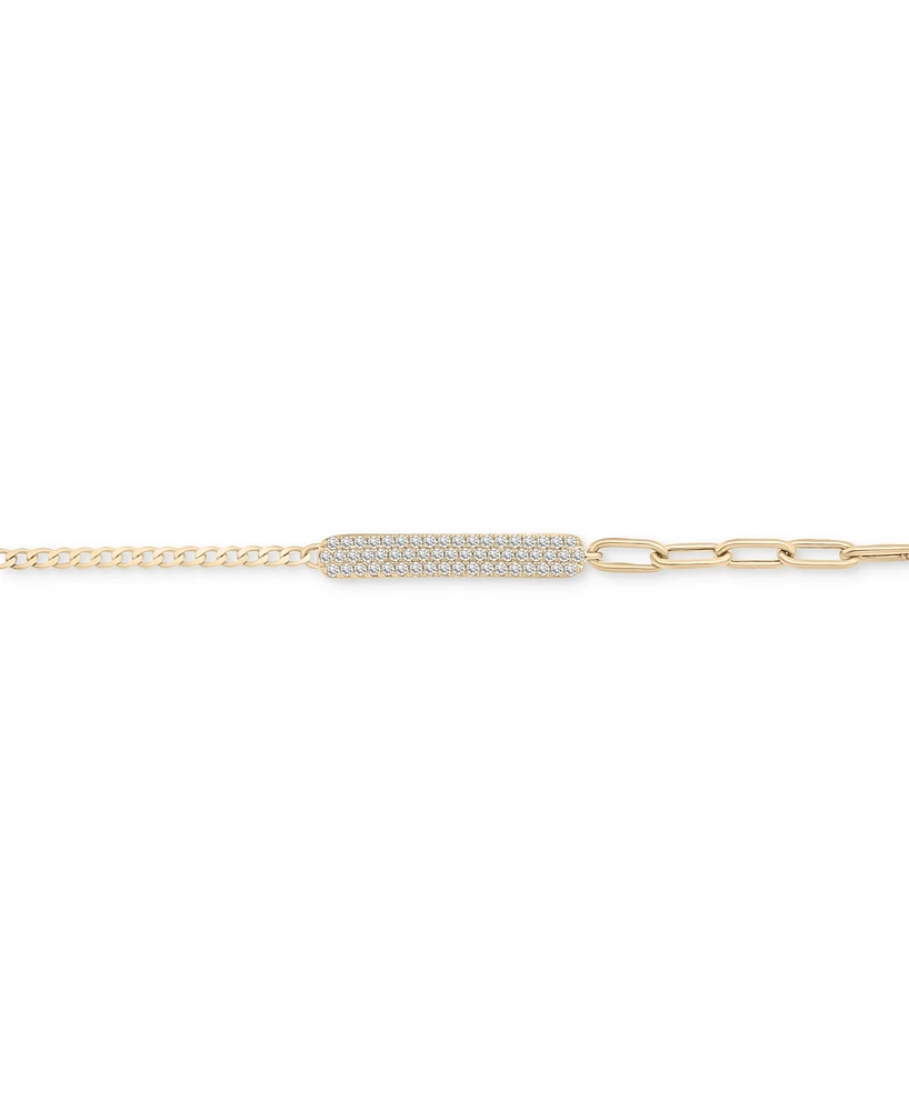 Audrey by Aurate Diamond Bar Two-Chain Link Bracelet (1/2 ct. t.w.) in Gold Vermeil, Created for Macy's