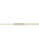 Audrey by Aurate Diamond Bar Two-Chain Link Bracelet (1/2 ct. t.w.) in Gold Vermeil, Created for Macy's