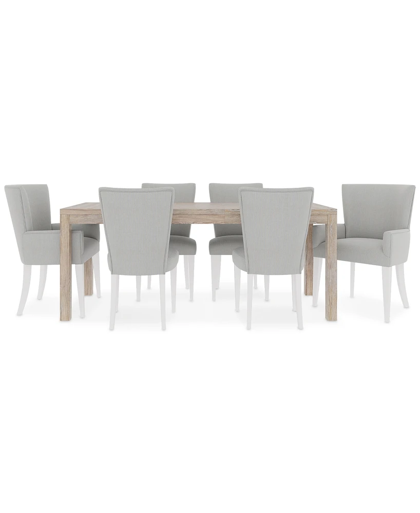 Catriona 7pc Dining Set (Rectangular Dining Table, 4 Upholstered Side Chairs & 2 Upholstered Arm Chairs), Created for Macy's