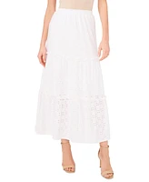 Sam & Jess Women's Eyelet Tiered Pull-On Midi Knit Skirt