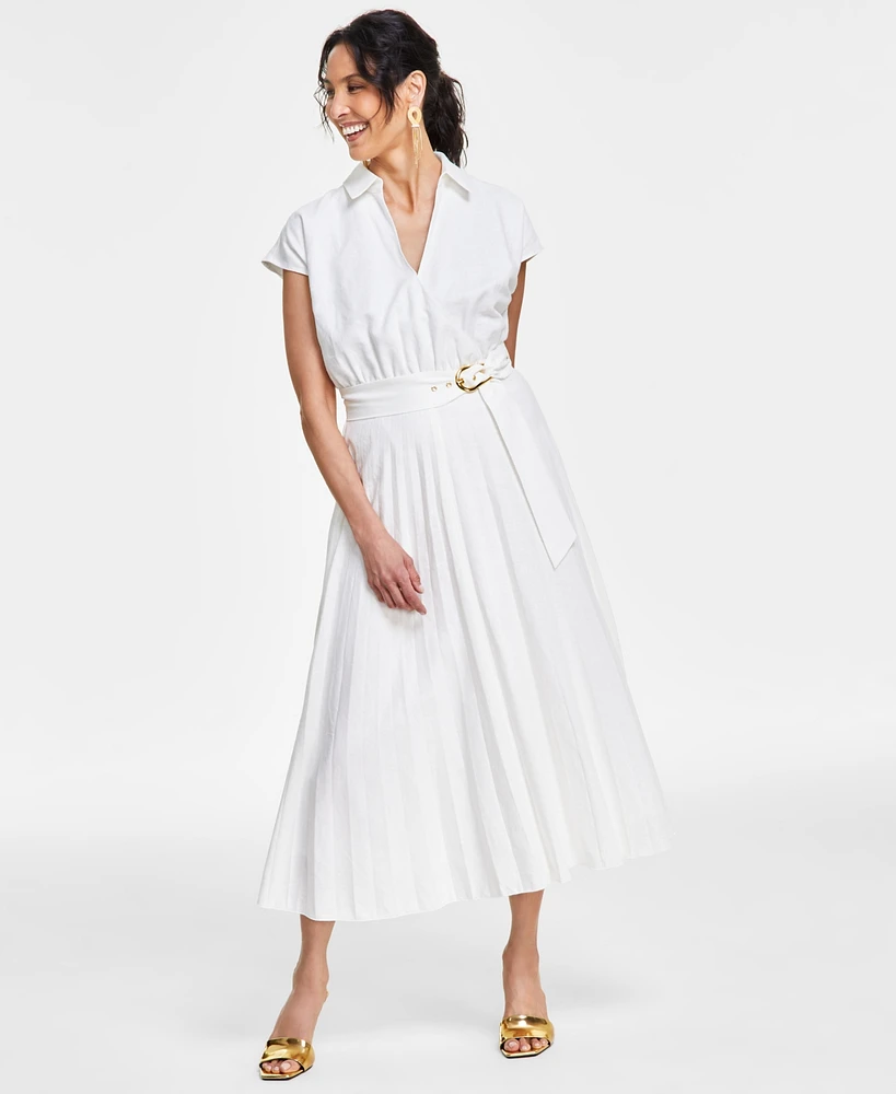 I.n.c. International Concepts Women's Pleat Midi Dress, Created for Macy's