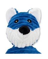 Country Living Fox Corduroy Squeaker Dog Chew Toy – Plush Dog Toy in Thermoplastic Rubber for Engaging Play and Cuddles – Blue