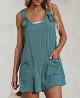 Cupshe Women's Patch Pocket Pinafore Romper