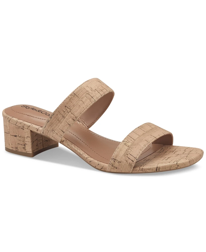 Style & Co Women's Victoriaa Double Band Block Heel Dress Sandals, Created for Macy's