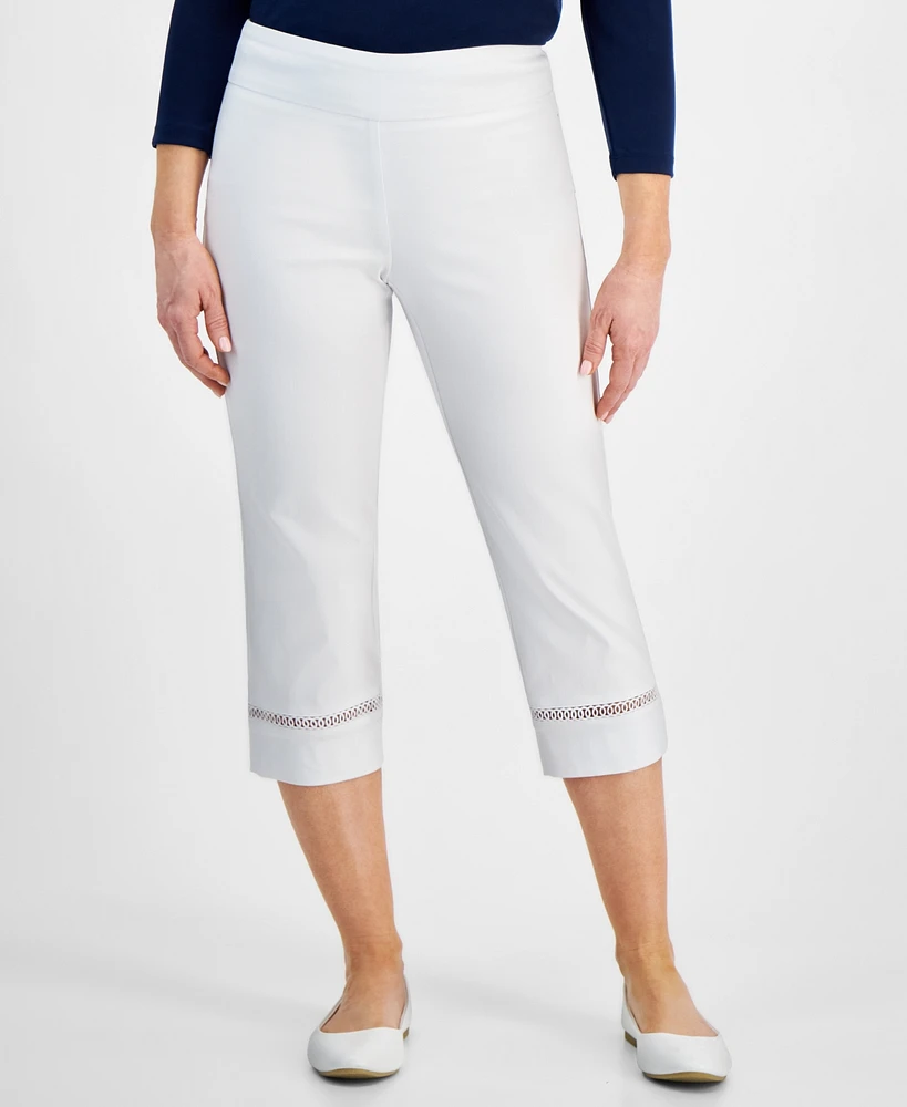 Jm Collection Petite Mid Rise Pull-On Capri Pants, Created for Macy's