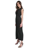 Calvin Klein Women's Twist-Front Flare-Leg Jumpsuit