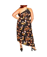 City Chic Women's Vivid Floral Dress