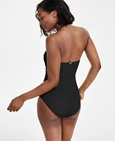 Anne Cole Twist-Front Ruched One-Piece Swimsuit