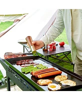 Sugift 4 Burner Propane Gas Grill Flat Top Griddle Grill in Black