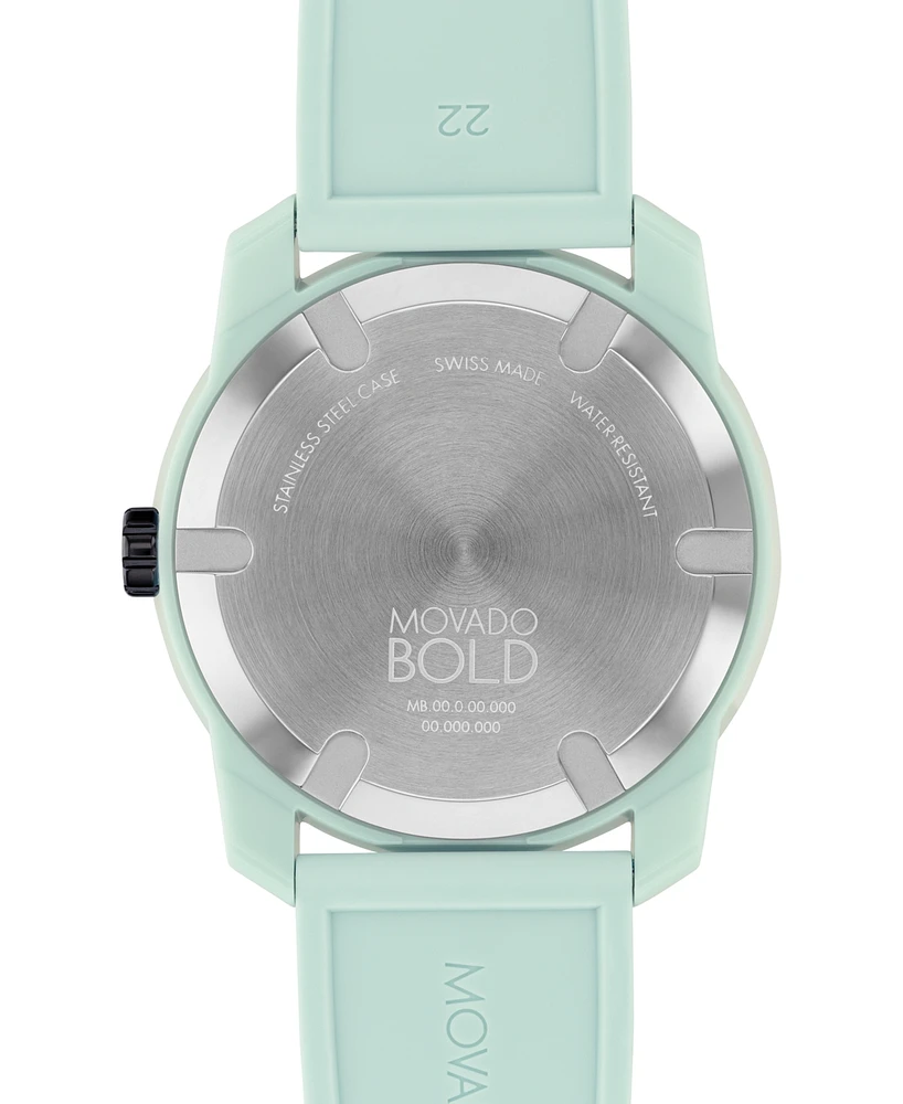 Movado Men's Swiss Bold TR90 Light Blue Silicone Strap Watch 42mm