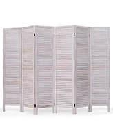 Slickblue 6 Panels Classic Venetian Wooden Slat Room Screen