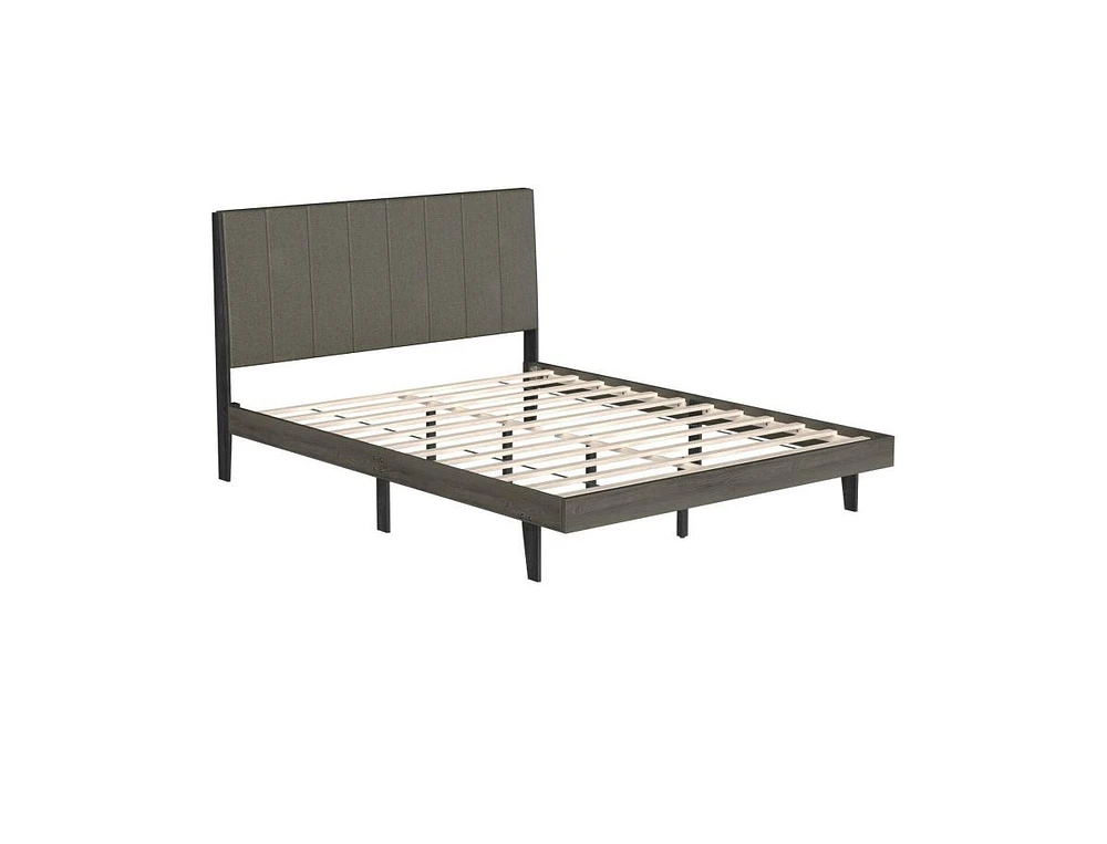 Slickblue Upholstered Bed Frame with Tufted Headboard