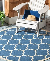 Safavieh Courtyard CY6914 and Beige 7'10" x 7'10" Round Outdoor Area Rug