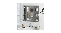 Slickblue Multipurpose Mount Wall Surface Bathroom Storage Cabinet with Mirror