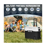 Slickblue 53 Qt Portable Dual-Zone Car Refrigerator-White