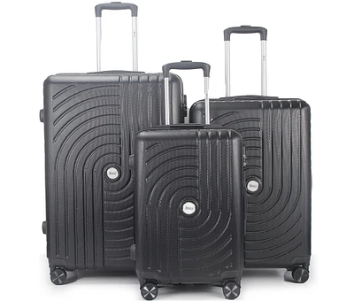 Mirage Luggage Sally Abs Hard shell Lightweight 360 Dual Spinning Wheels Combo Lock 3 Piece Luggage Set