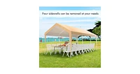 Slickblue Feet Heavy-Duty Steel Portable Carport Car Canopy Shelter-Yellow